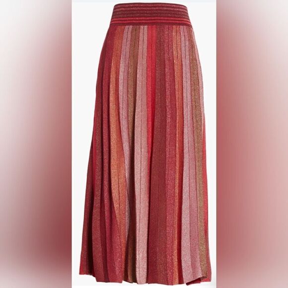 Kate Spade New York Metallic Rainbow Whimsical Fairy Cocktail Midi Skirt XS - Picture 14 of 14